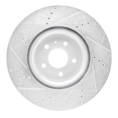 R1 Concepts R1 12-20 Audi A6 (USA/Canada) Front Right Drilled & Slotted Silver Brake Rotor
