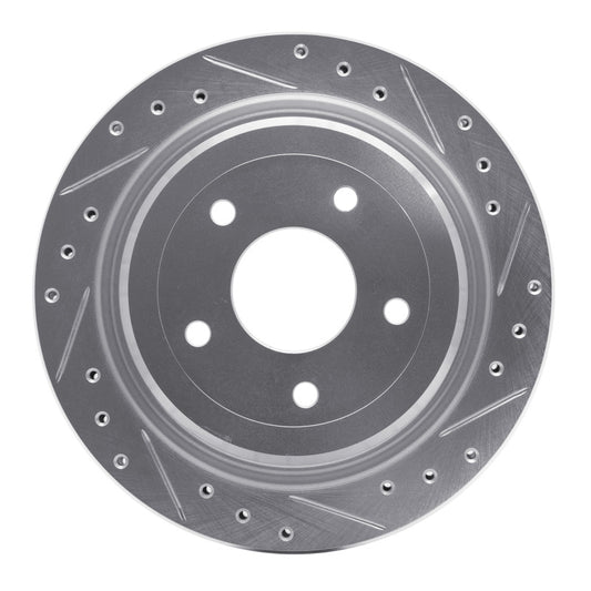 R1 Concepts R1 97-13 Cadillac XLR Rear Right Drilled & Slotted Silver Brake Rotor