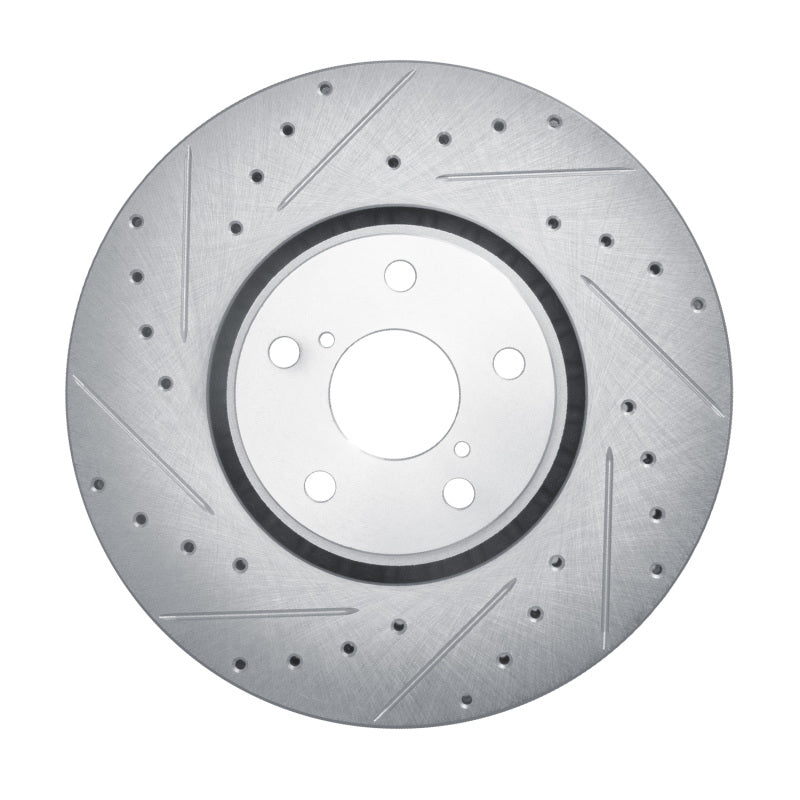 R1 Concepts R1 07-11 Lexus GS350 Left Front Drilled & Slotted Silver Brake Rotor