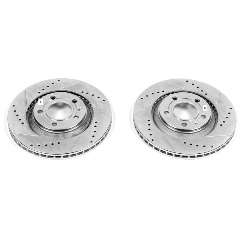 PowerStop Power Stop 04-09 Audi S4 Rear Evolution Drilled & Slotted Rotors - Pair
