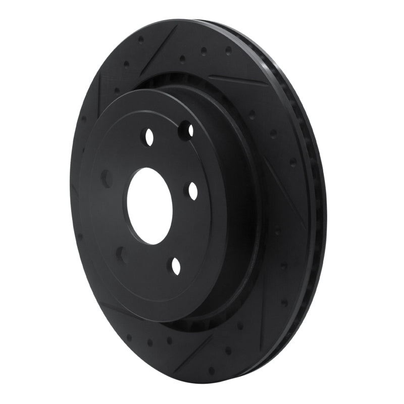 R1 Concepts R1 08-17 Chevrolet SS Rear Left Drilled & Slotted Black Brake Rotor