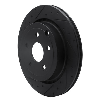 R1 Concepts R1 08-17 Chevrolet SS Rear Left Drilled & Slotted Black Brake Rotor