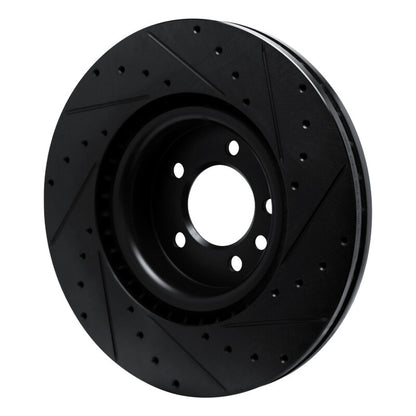 R1 Concepts R1 18-24 Land Rover Range Rover Front Right Drilled & Slotted Black Brake Rotor