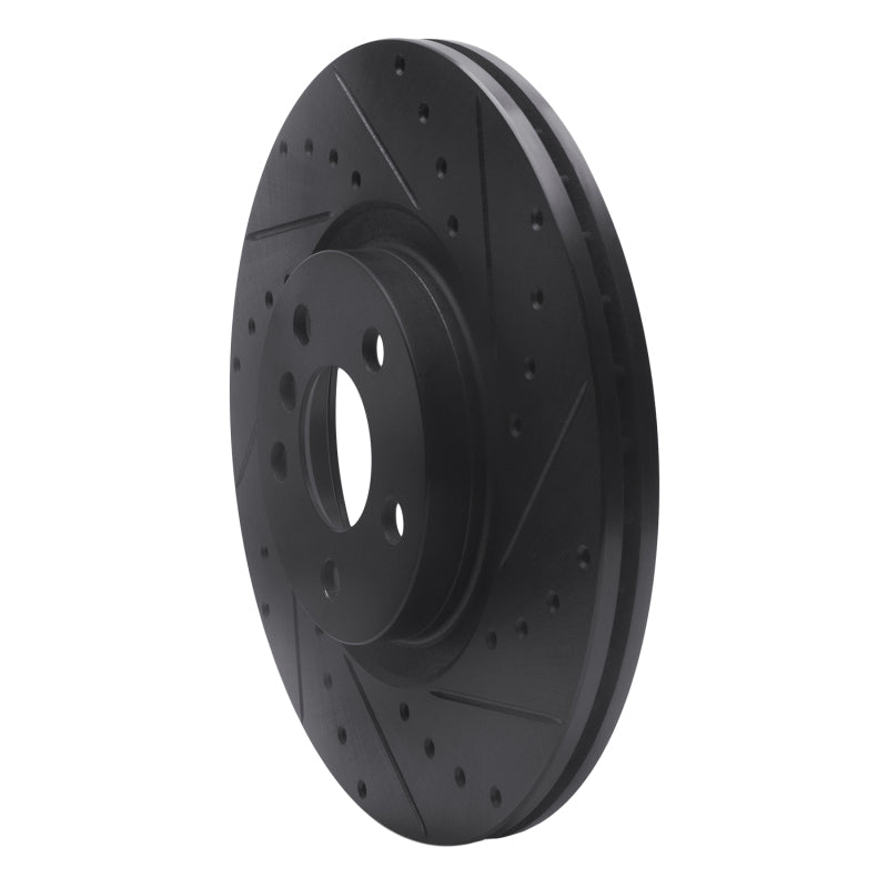 R1 Concepts R1 15-25 BMW 228I xDrive Gran Coupe Front Right Drilled & Slotted Black Brake Rotor