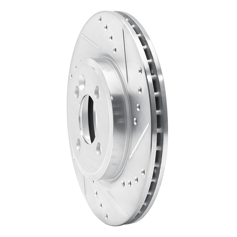 R1 Concepts R1 07-15 Mini Cooper (Excl Clubman) Front Right Drilled & Slotted Silver Brake Rotor