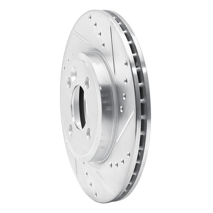 R1 Concepts R1 07-15 Mini Cooper (Excl Clubman) Front Right Drilled & Slotted Silver Brake Rotor