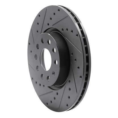 DFC 05-25 Audi TT Front Left Drilled & Slotted Black Brake Rotor