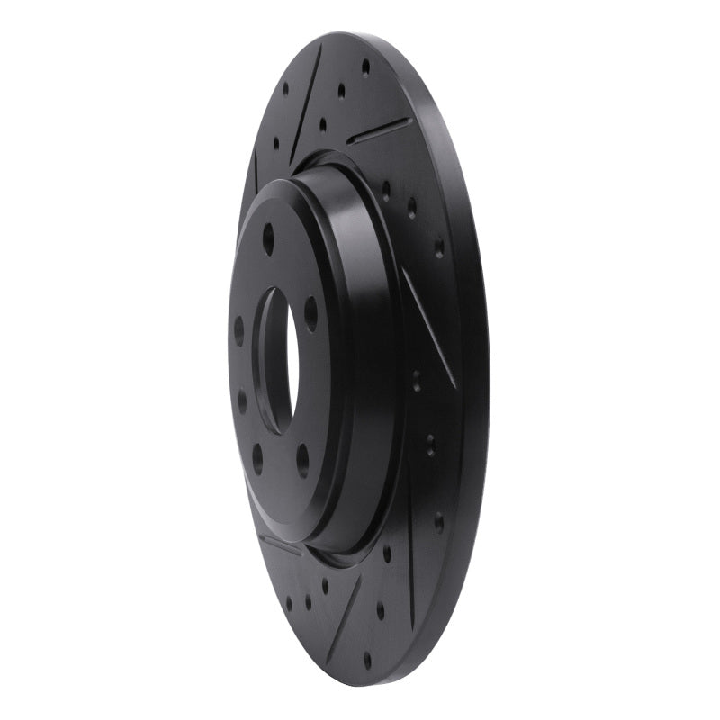 R1 Concepts R1 09-25 Audi A4 Left Drilled & Slotted Black Brake Rotor