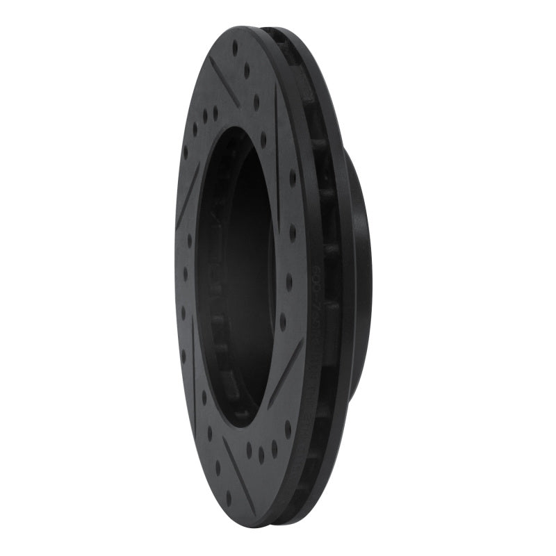 R1 Concepts R1 86-89 Toyota Celica Front Right Drilled & Slotted Black Brake Rotor