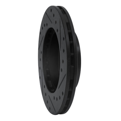 R1 Concepts R1 86-89 Toyota Celica Front Right Drilled & Slotted Black Brake Rotor