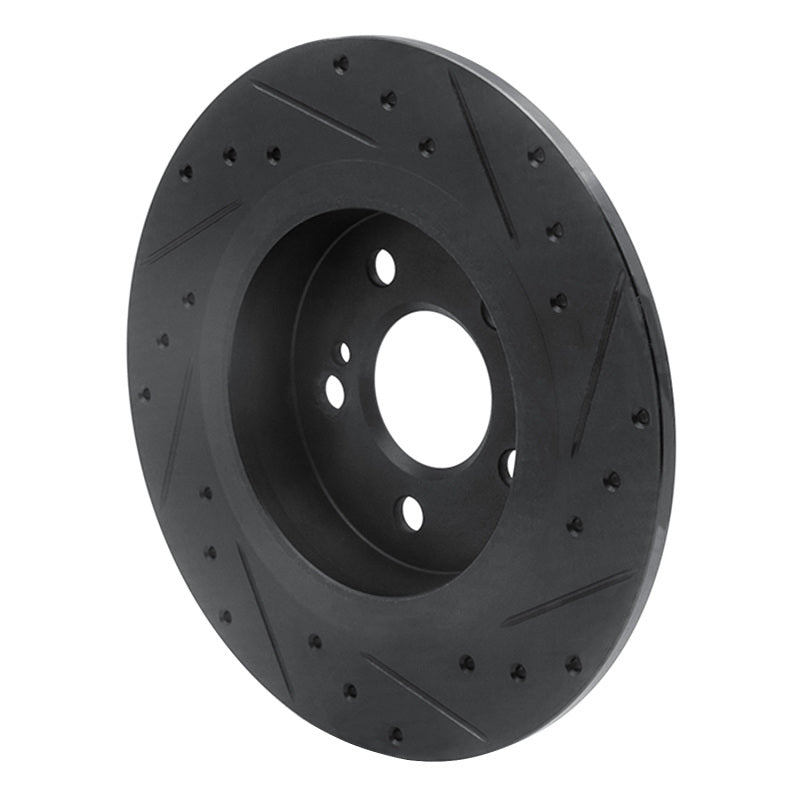 R1 Concepts R1 12-20 Mercedes-Benz SLC300 Rear Left Drilled & Slotted Black Brake Rotor