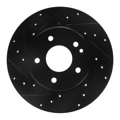 R1 Concepts R1 97-98 Mercedes-Benz C230 Front Left Drilled & Slotted Black Brake Rotor