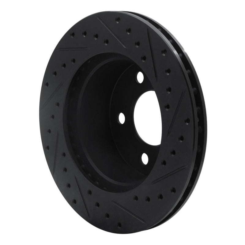 R1 Concepts R1 90-99 Jeep Cherokee Front Left Drilled & Slotted Black Brake Rotor