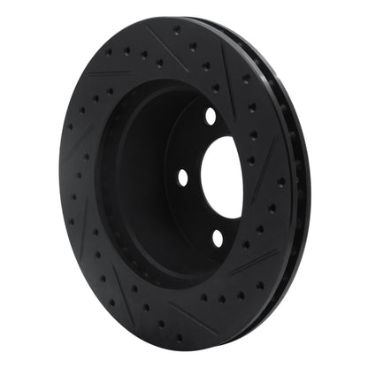 R1 Concepts R1 90-99 Jeep Cherokee Front Left Drilled & Slotted Black Brake Rotor