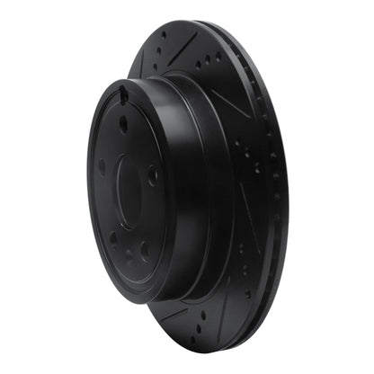 R1 Concepts R1 10-17 Chevrolet Equinox Rear Left Drilled & Slotted Black Brake Rotor