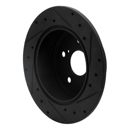 R1 Concepts R1 07-12 Lexus ES350 Rear Left Drilled & Slotted Black Brake Rotor