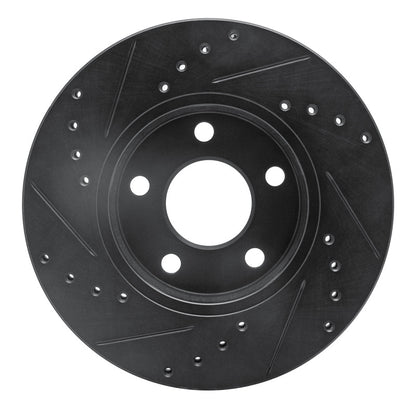 R1 Concepts R1 04-08 Chevrolet Malibu Front Right Drilled & Slotted Black Brake Rotor