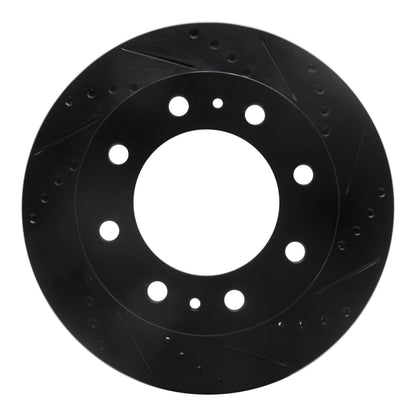 R1 Concepts R1 85-89 Chevrolet P30 Front Right Drilled & Slotted Black Brake Rotor