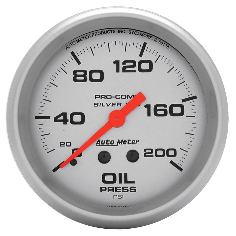 AutoMeter Gauge Oil Press 2-5/8in. 200PSI Liquid Filled Mech Ultra-Lite