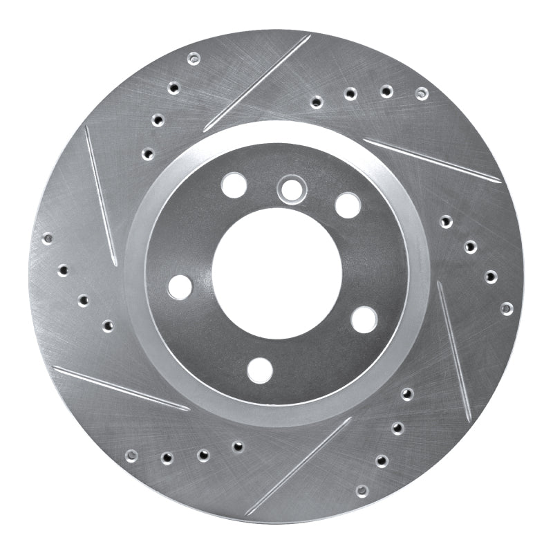 R1 Concepts R1 95-02 BMW Z3 Right Front Drilled & Slotted Silver Brake Rotor