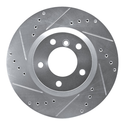 R1 Concepts R1 95-02 BMW Z3 Right Front Drilled & Slotted Silver Brake Rotor