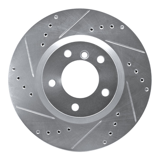 R1 Concepts R1 95-02 BMW Z3 Right Front Drilled & Slotted Silver Brake Rotor