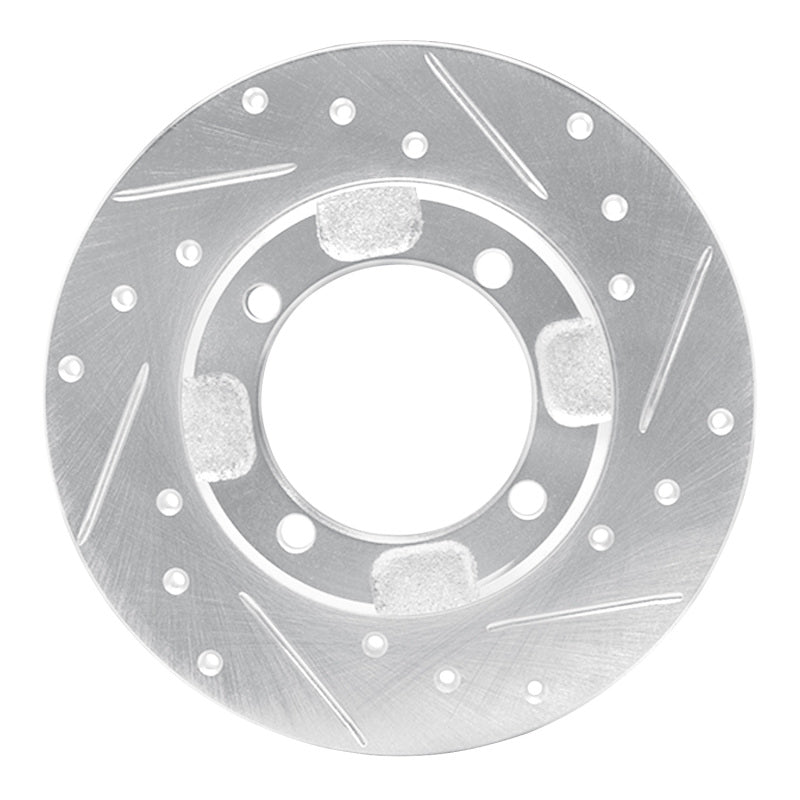 R1 Concepts R1 91-92 Dodge COLT Front Right Drilled & Slotted Silver Brake Rotor