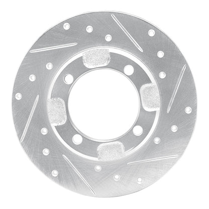 R1 Concepts R1 91-92 Dodge COLT Front Right Drilled & Slotted Silver Brake Rotor