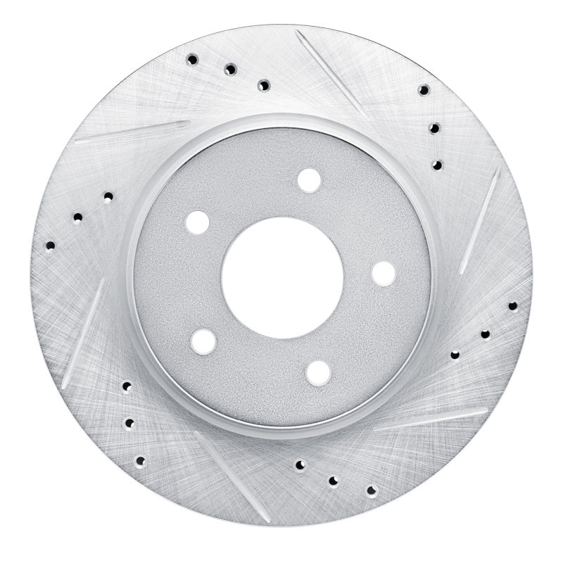 R1 Concepts R1 17-25 Nissan Qashqai (Canada) Rear Right Drilled & Slotted Silver Brake Rotor