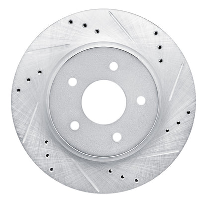 R1 Concepts R1 17-25 Nissan Qashqai (Canada) Rear Right Drilled & Slotted Silver Brake Rotor