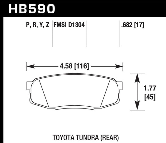 Hawk Performance Hawk 2019 Toyota Tundra/2019 Lexus NX300 HP Plus Brake Pad Set