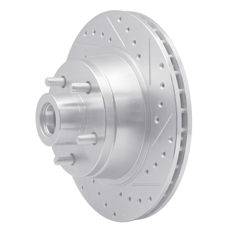 R1 Concepts R1 76-81 Chrysler Newport Front Right Drilled & Slotted Silver Brake Rotor