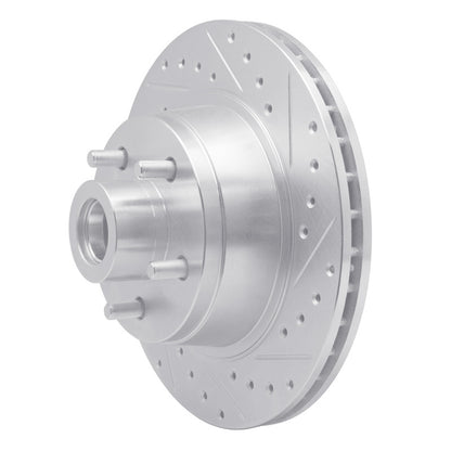 R1 Concepts R1 76-81 Chrysler Newport Front Right Drilled & Slotted Silver Brake Rotor