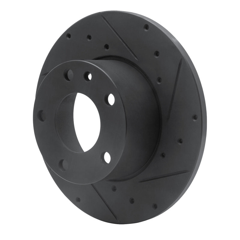 R1 Concepts R1 76-76 BMW 530I Front Right Drilled & Slotted Black Brake Rotor