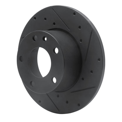 R1 Concepts R1 76-76 BMW 530I Front Right Drilled & Slotted Black Brake Rotor