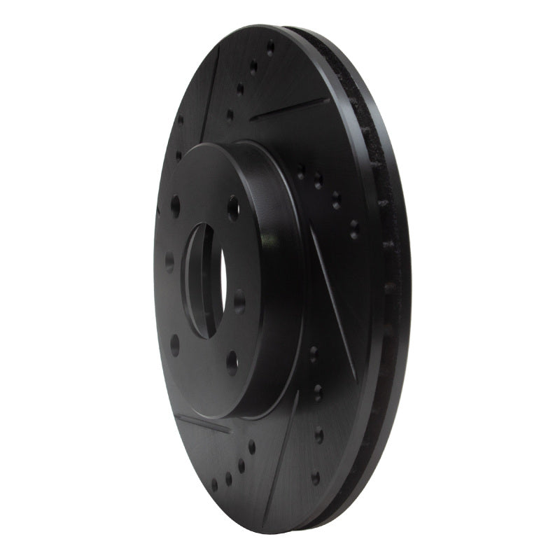 R1 Concepts R1 98-99 Acura CL Front Left Drilled & Slotted Black Brake Rotor