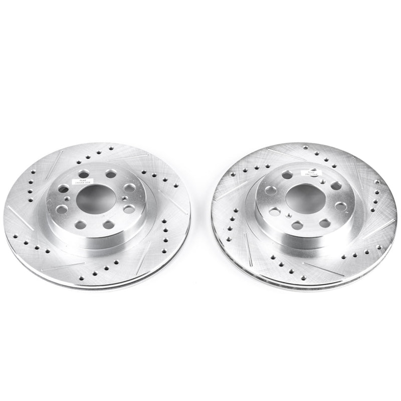 PowerStop Power Stop 00-05 Toyota MR2 Spyder Rear Evolution Drilled & Slotted Rotors - Pair