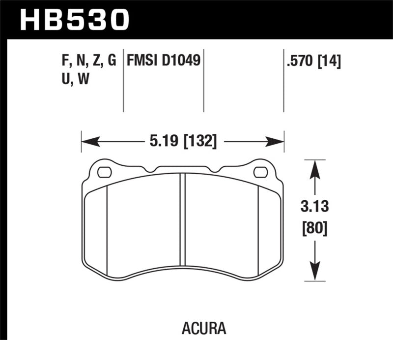 Hawk Performance Hawk 07-08 Acura TL Type S Performance Ceramic Street Front Brake Pads