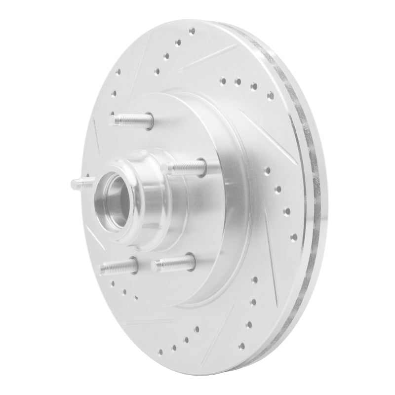 R1 Concepts R1 97-99 Ford F-150 RWD Front Left Drilled & Slotted Silver Brake Rotor