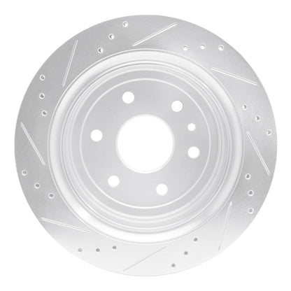 R1 Concepts R1 13-19 Cadillac XTS Rear Right Drilled & Slotted Silver Brake Rotor