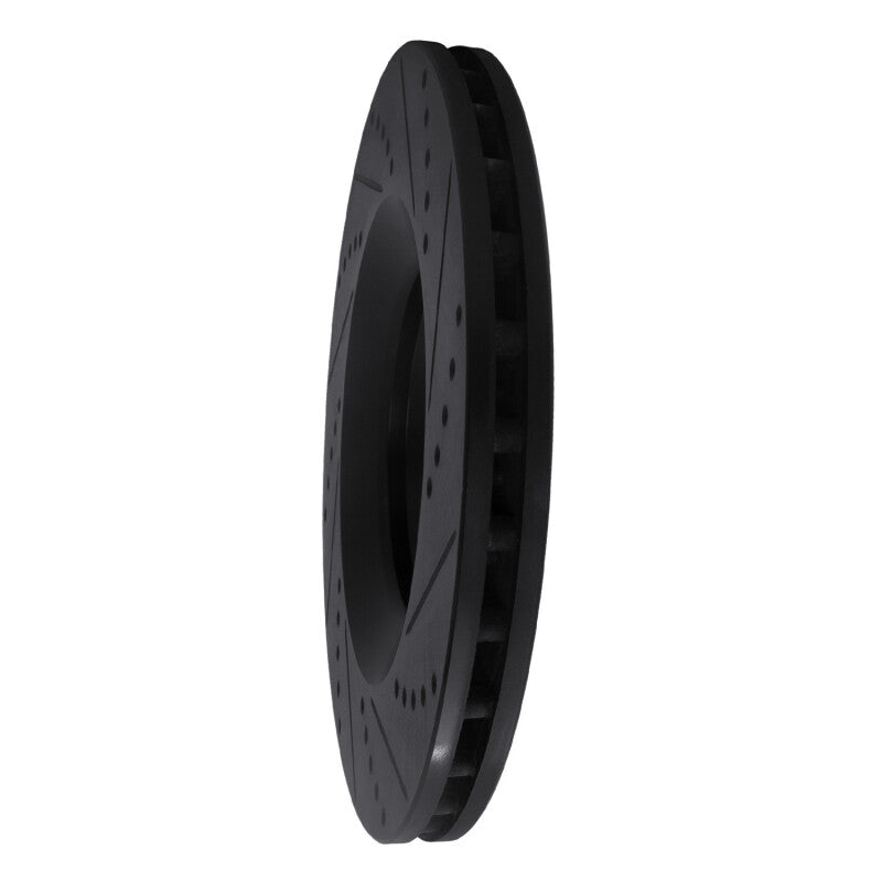 R1 Concepts R1 05-11 Audi A6 Quattro Front Left Drilled & Slotted Black Brake Rotor