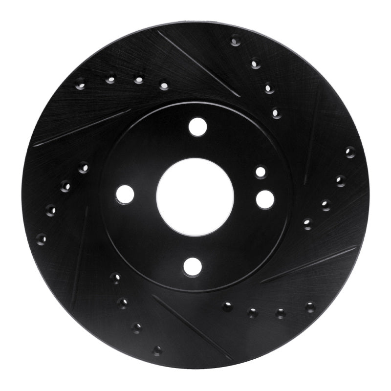 R1 Concepts R1 90-03 Ford Escort Front Right Drilled & Slotted Black Brake Rotor