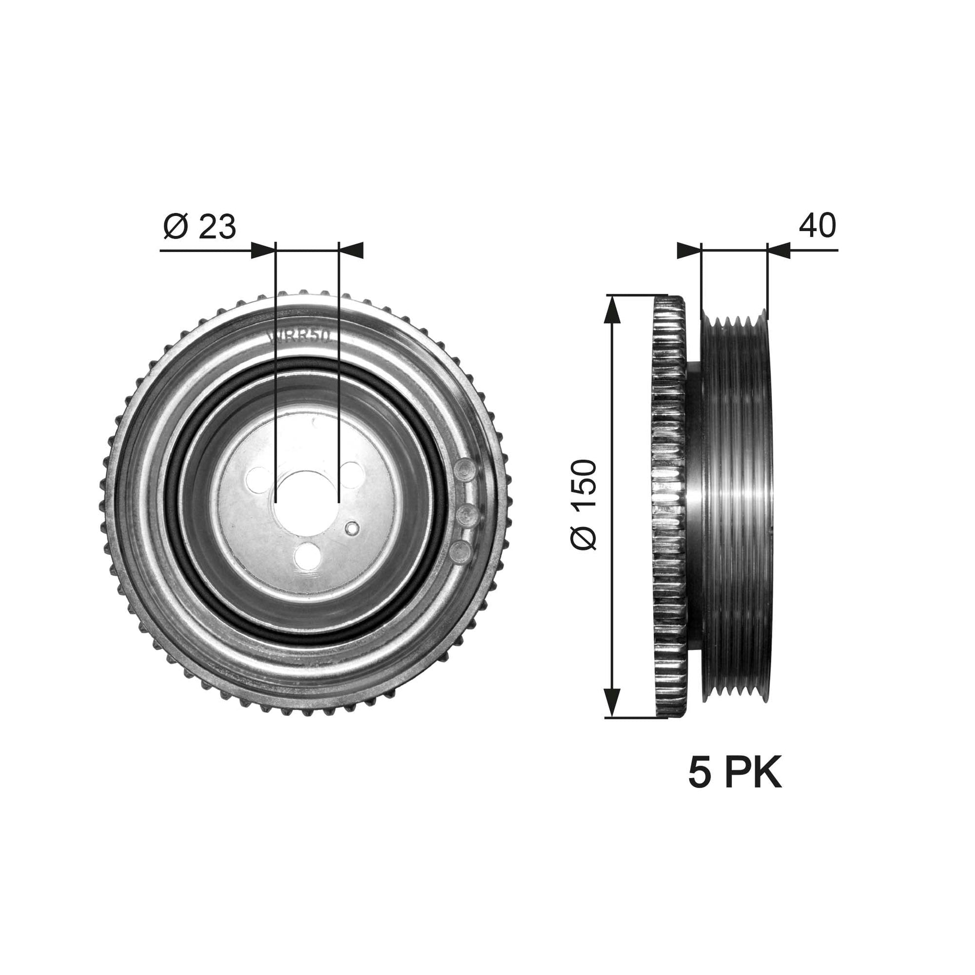 GATES GATTVD1052 Crankshaft Belt Pulley