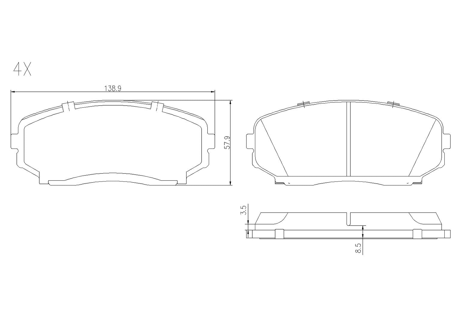 BOGAP F8210243 Brake Pad Set, Disc Brake