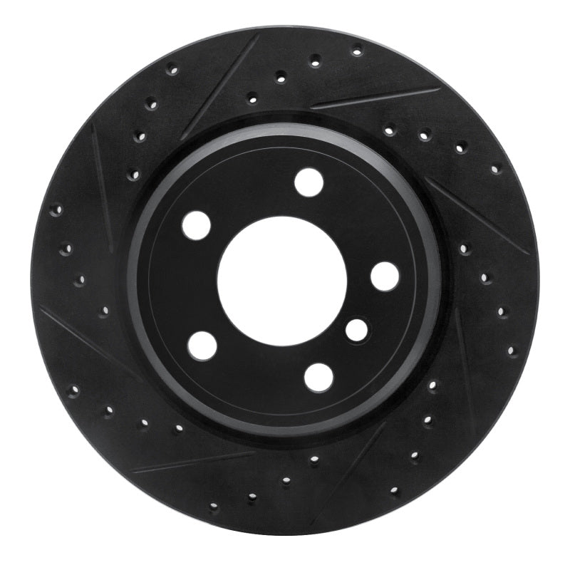 R1 Concepts R1 02-06 BMW X5 Rear Left Drilled & Slotted Black Brake Rotor