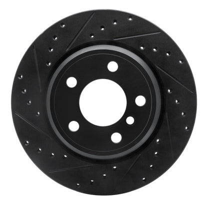 R1 Concepts R1 02-06 BMW X5 Rear Left Drilled & Slotted Black Brake Rotor
