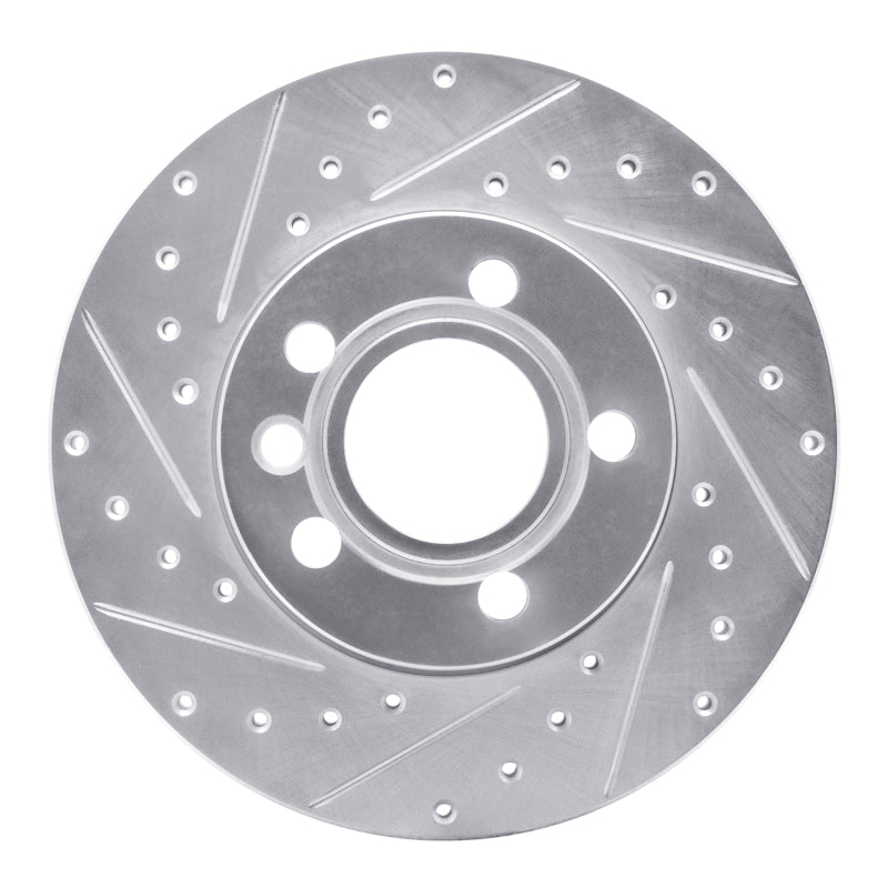 R1 Concepts R1 96-00 Volkswagen EuroVan Front Left Drilled & Slotted Silver Brake Rotor