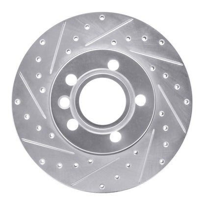 R1 Concepts R1 96-00 Volkswagen EuroVan Front Left Drilled & Slotted Silver Brake Rotor