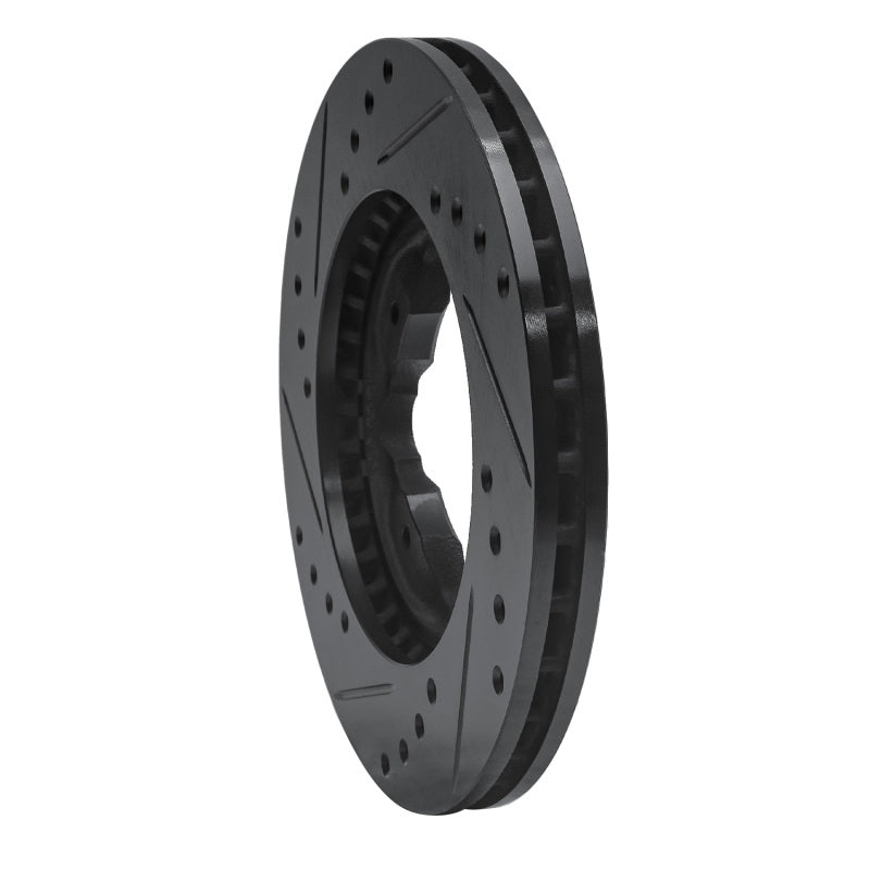 R1 Concepts R1 90-97 Acura CL Front Right Drilled & Slotted Black Brake Rotor