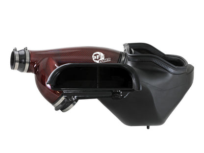 aFe 17-24 Ford F-150 Track Series Red Kevlar Carbon Fiber C/A Intake System w/Black Pro 5R Filter